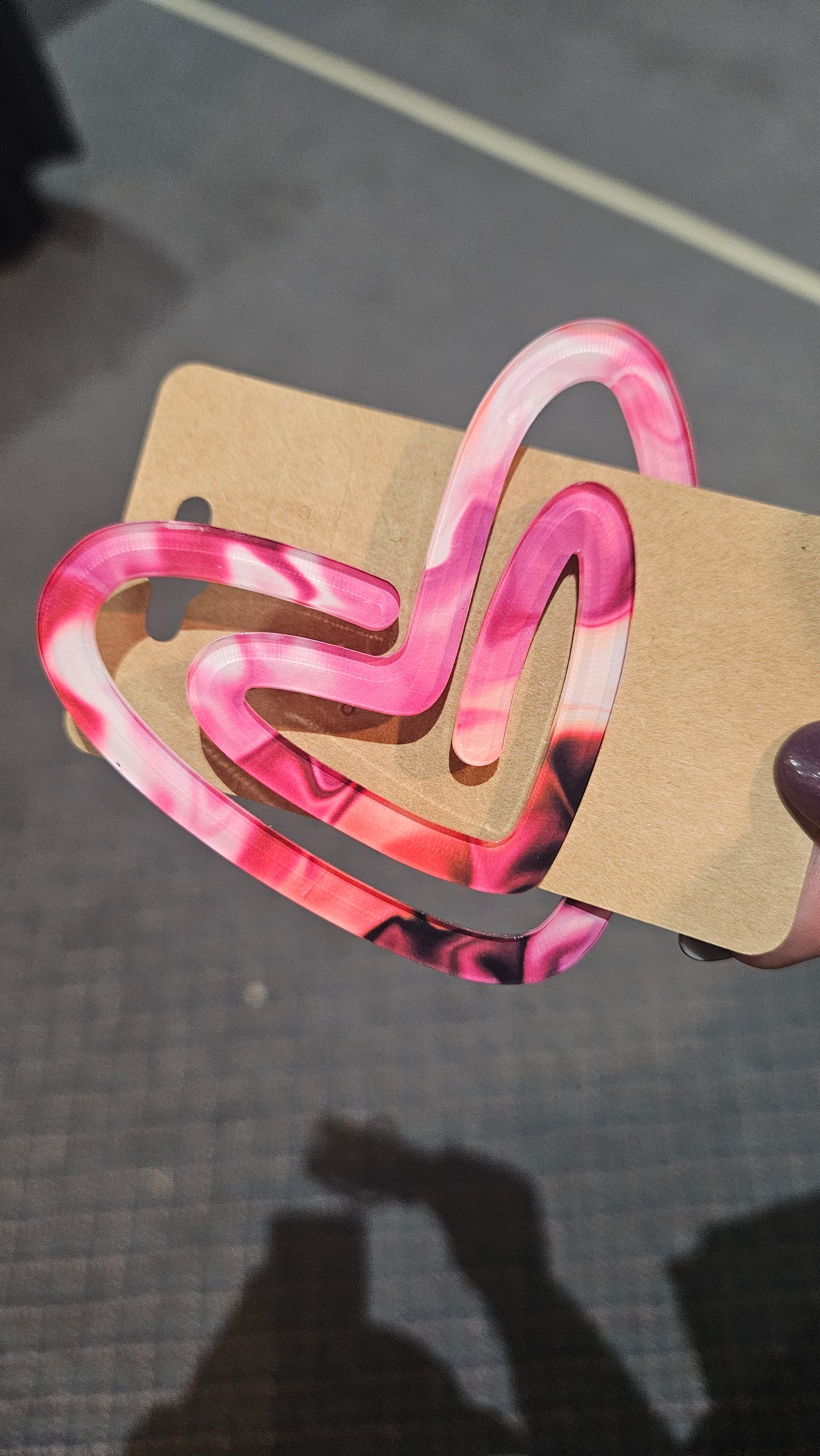 Pink smoke heart paperclip