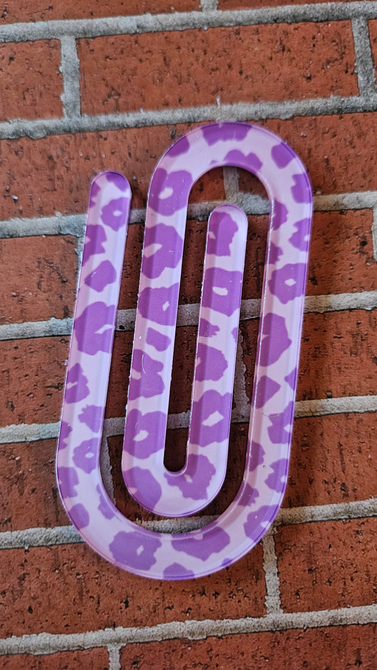 Purple leopard print paper clip
