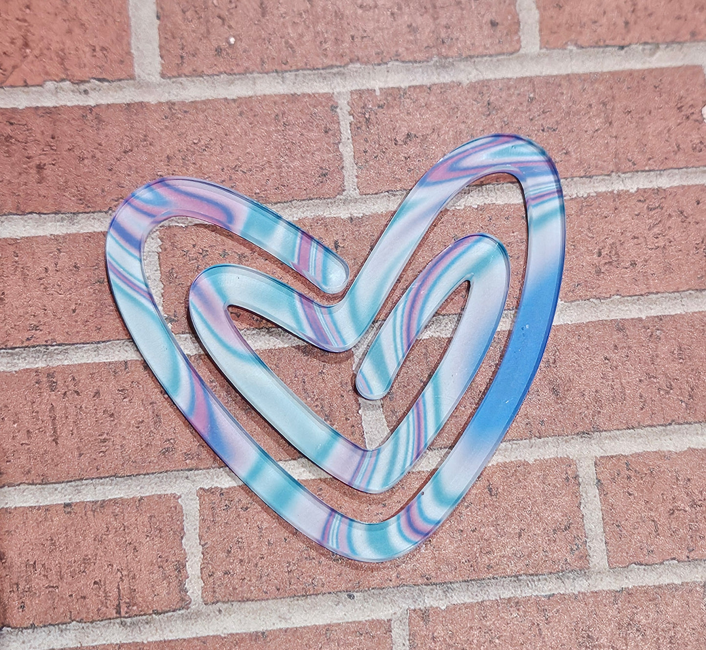 Paint swirl heart paperclip