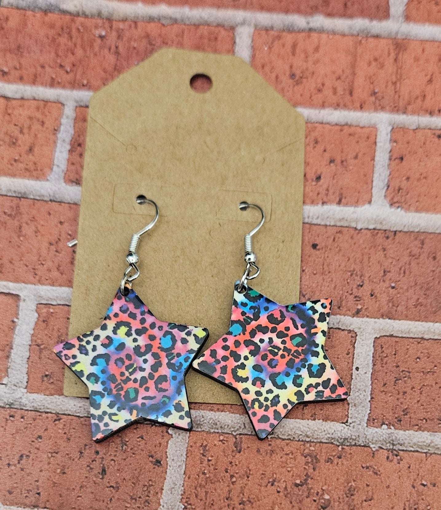 Spiral bight leopard earrings