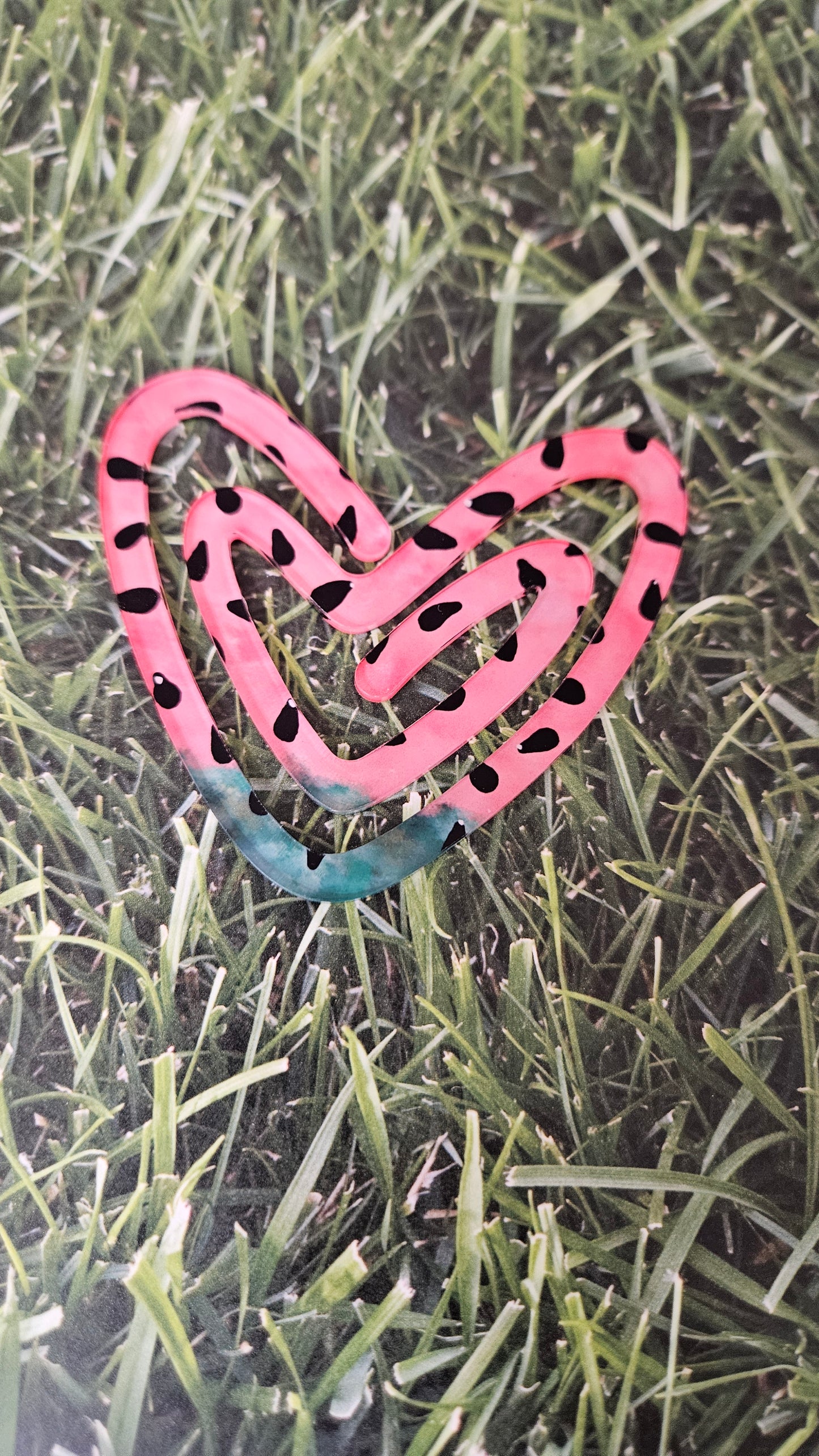 Watermelon heart paperclip