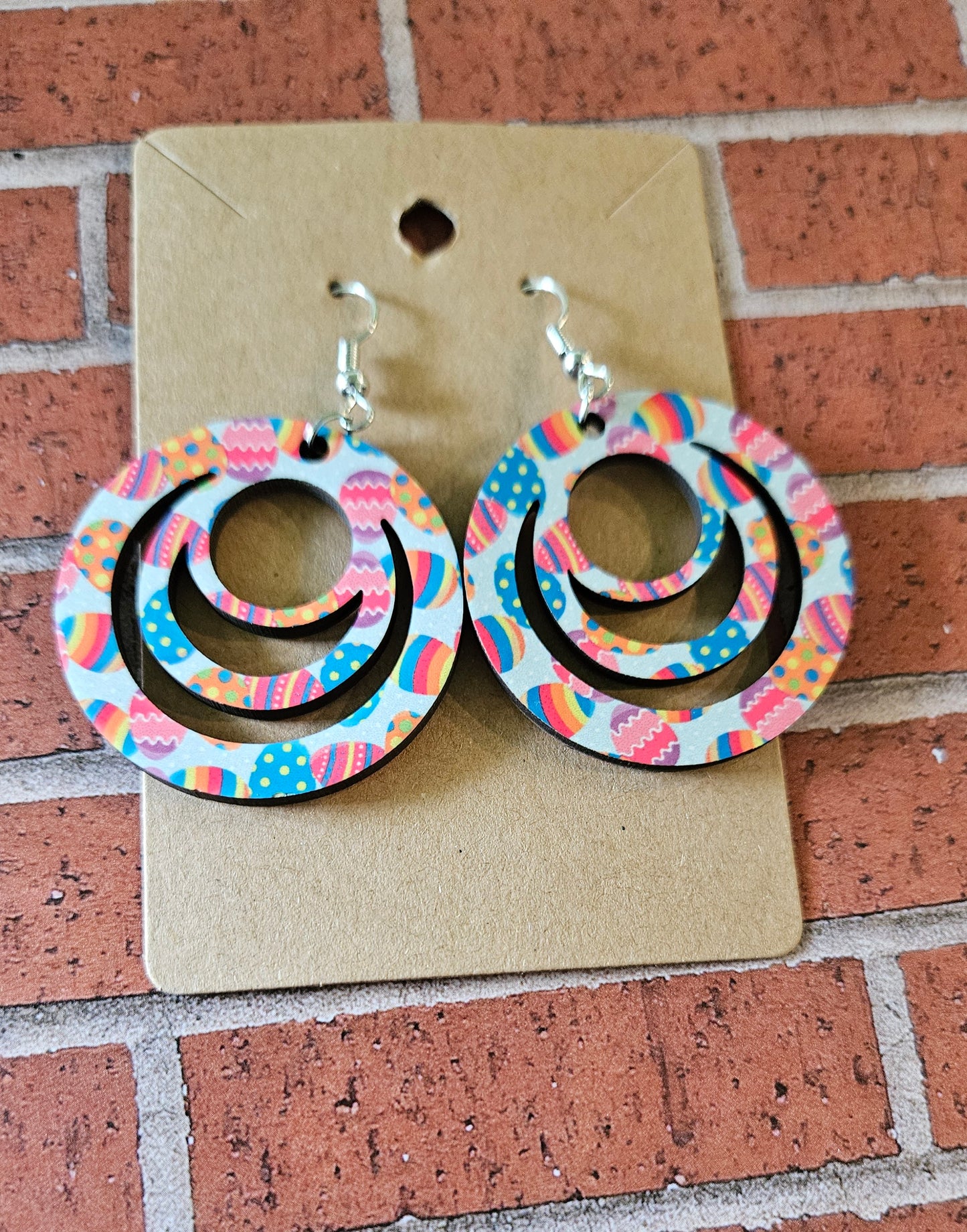 Layered Easter Egg Hoop Earrings – Double Sided