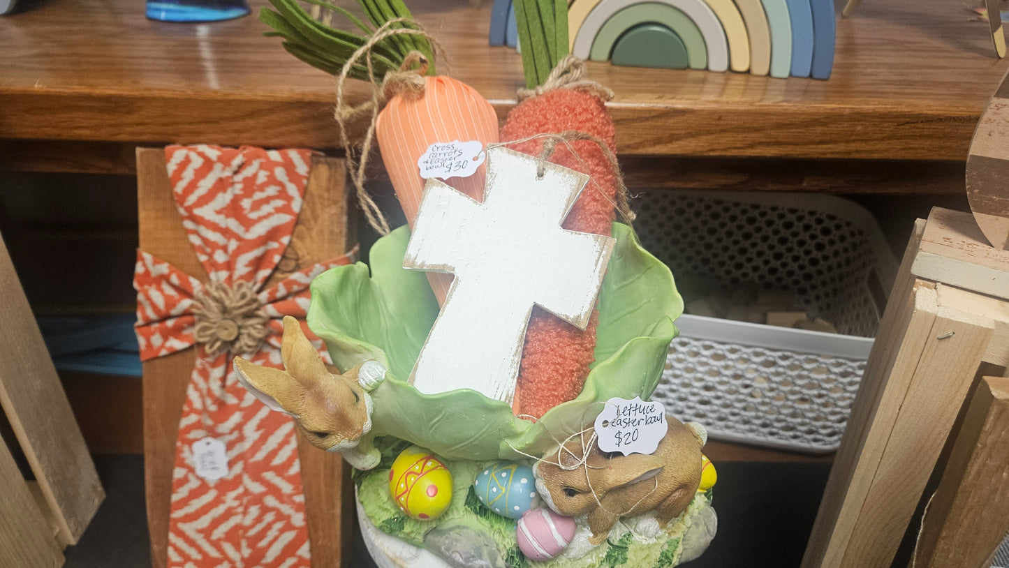 Cross carrots and easter bowl