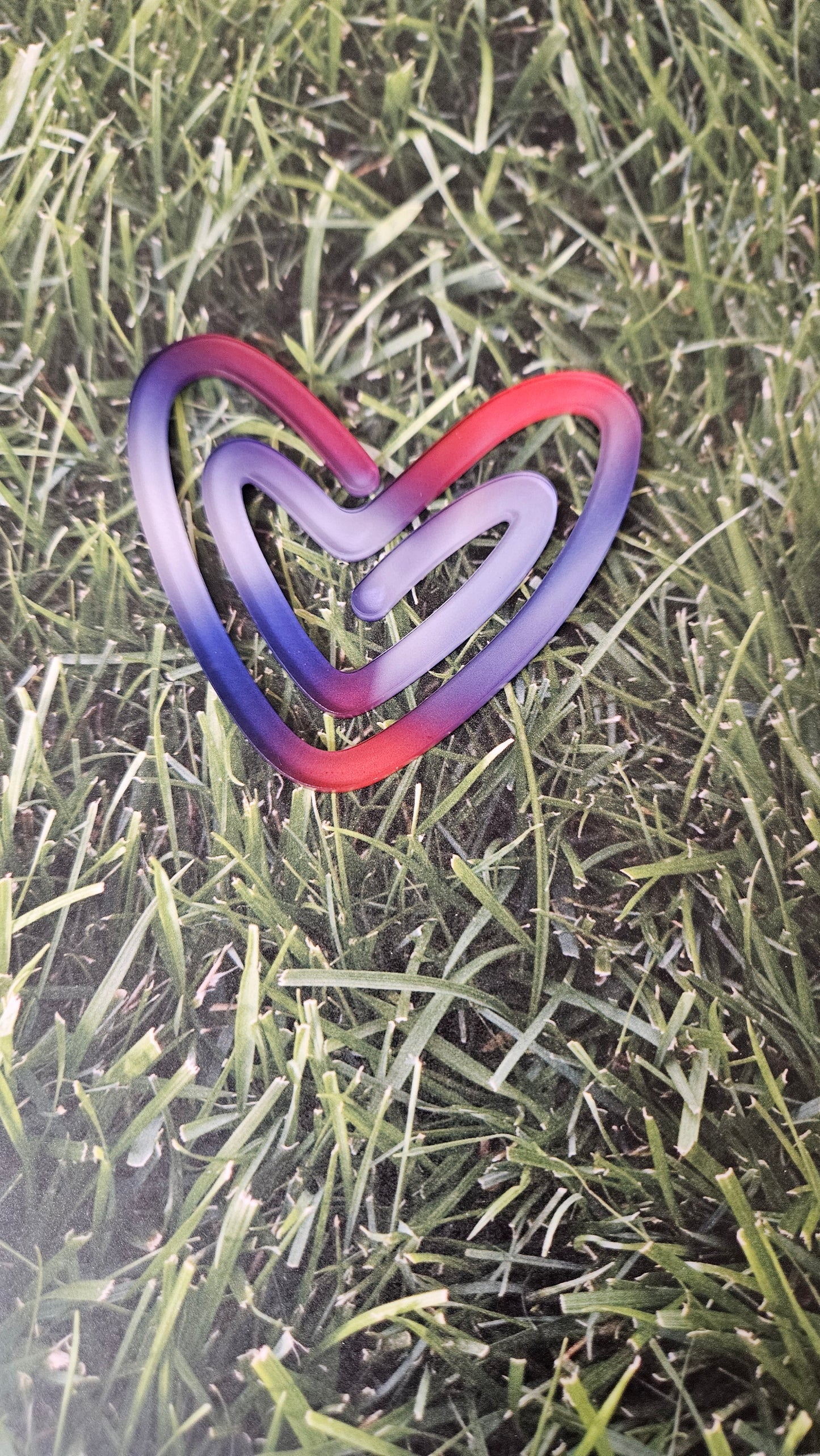 Red white and blue heart paper clip