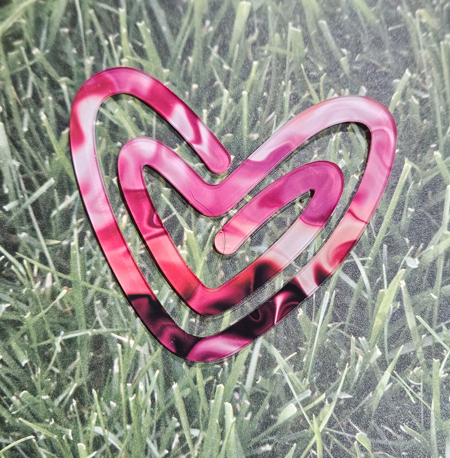 Smokey pink heart paperclip