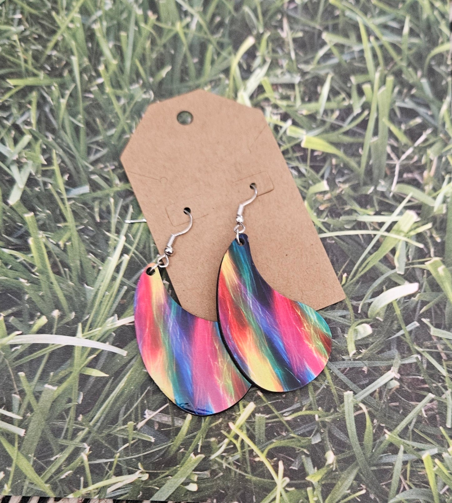 Bright color paint strokes earrings