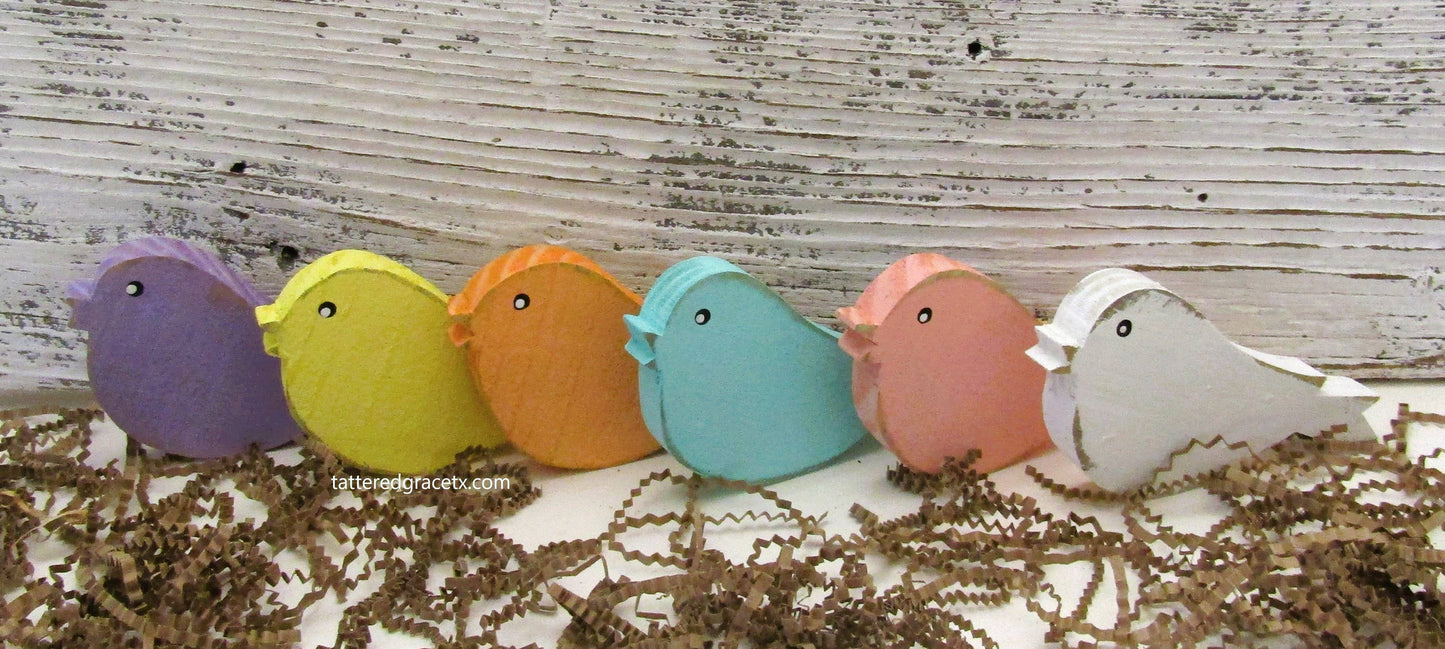 Rustic Spring Bird Tiered Tray Decor: Purple