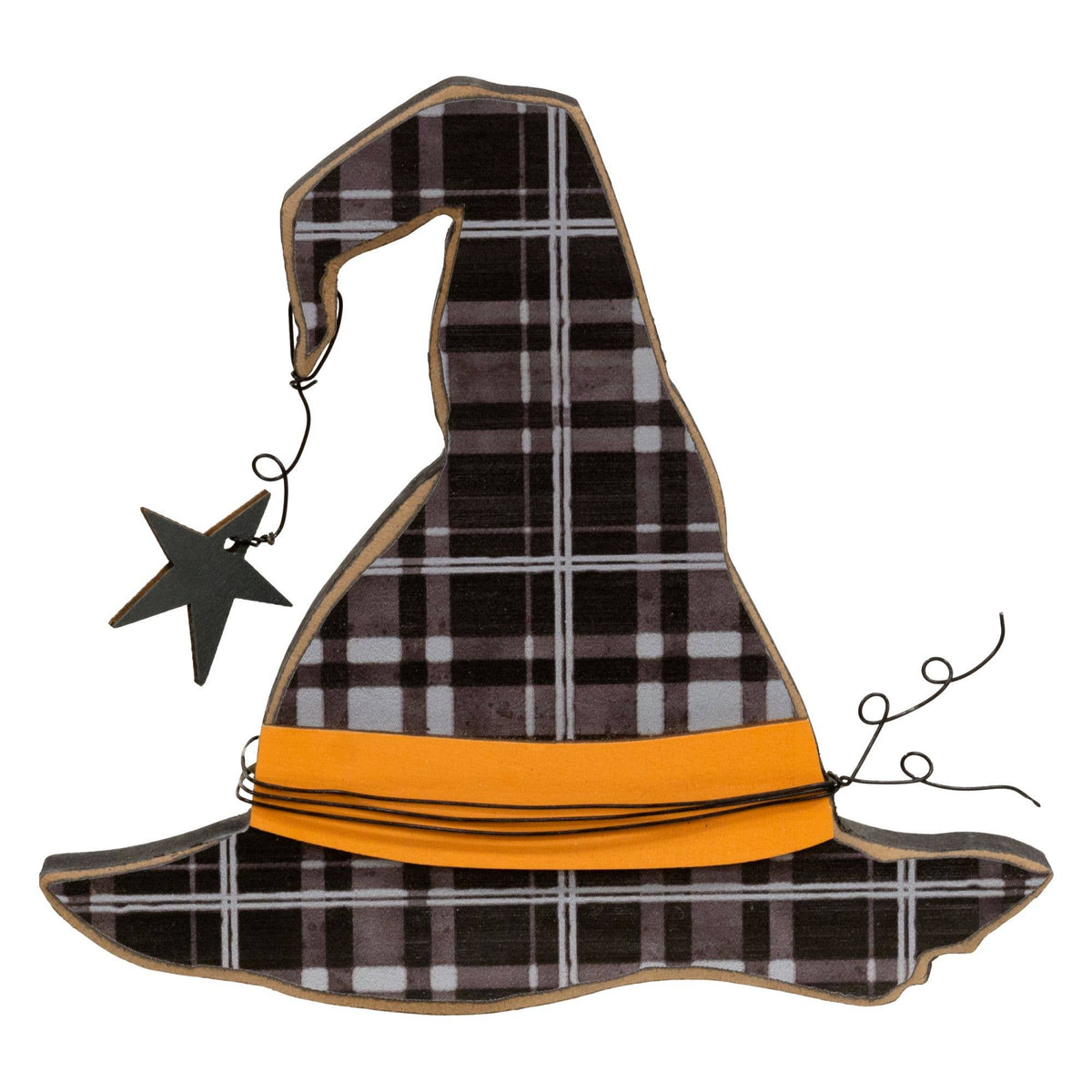 Buffalo Plaid Witch Hat Chunky Sitter