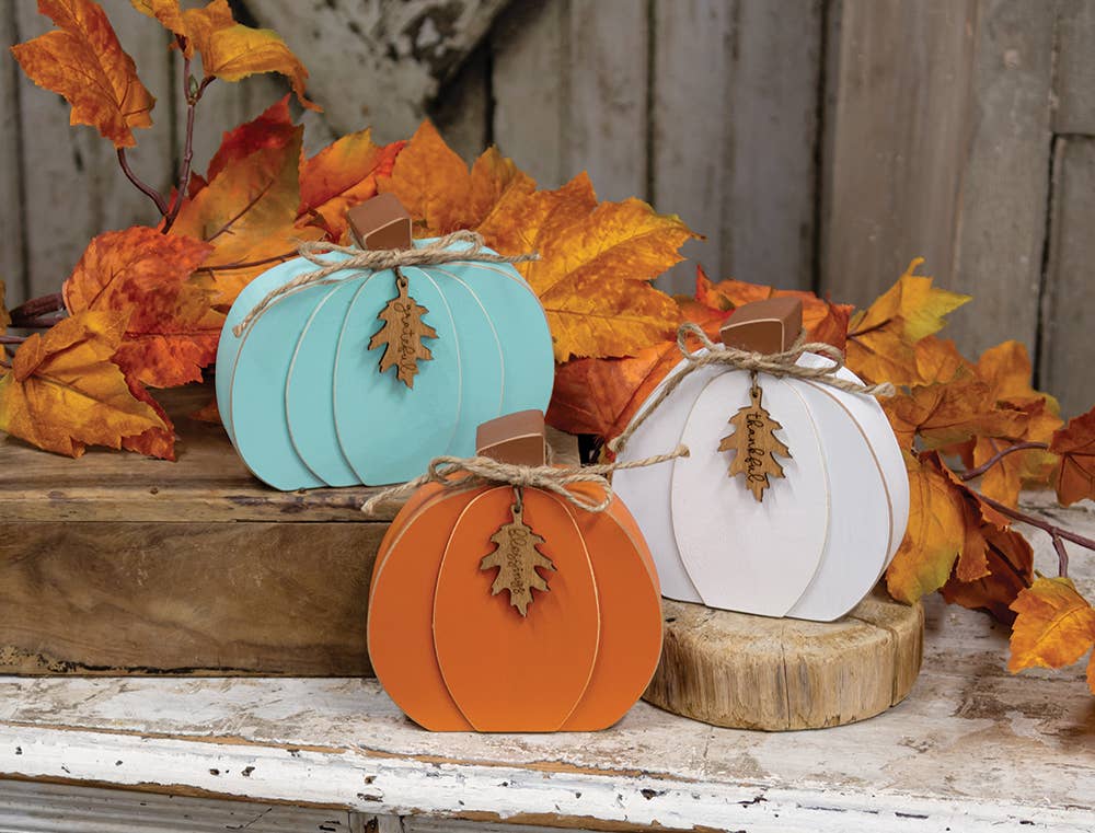 Fall white Tag Chunky Pumpkin