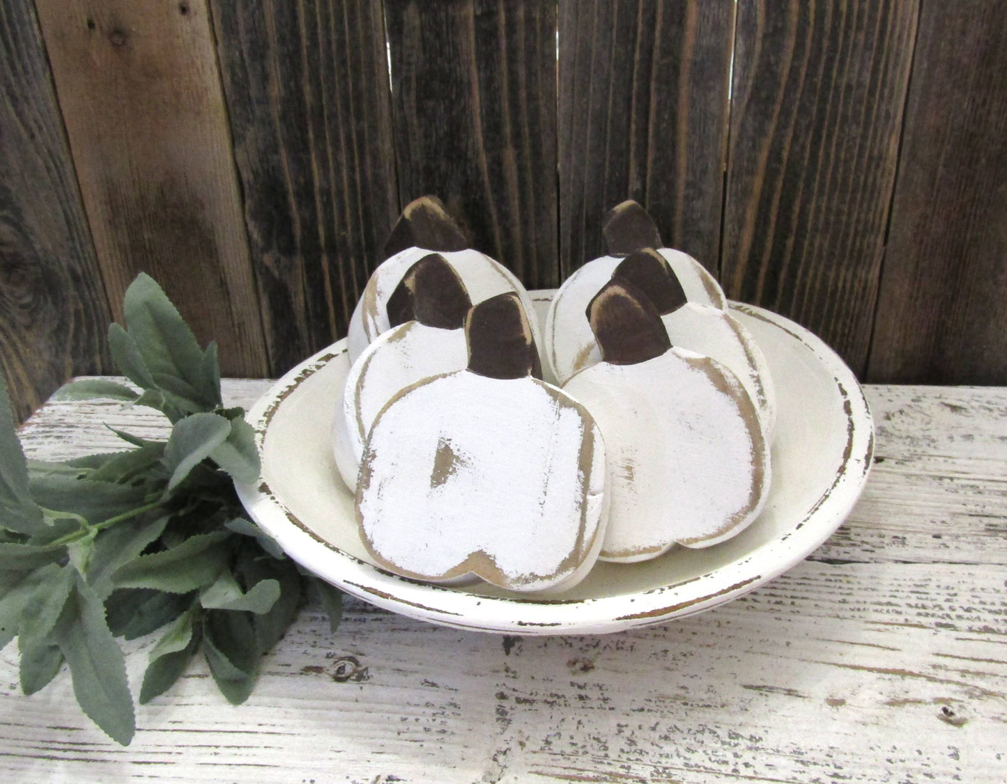 Rustic Chunky Pumpkin Fall Table Decor: Green
