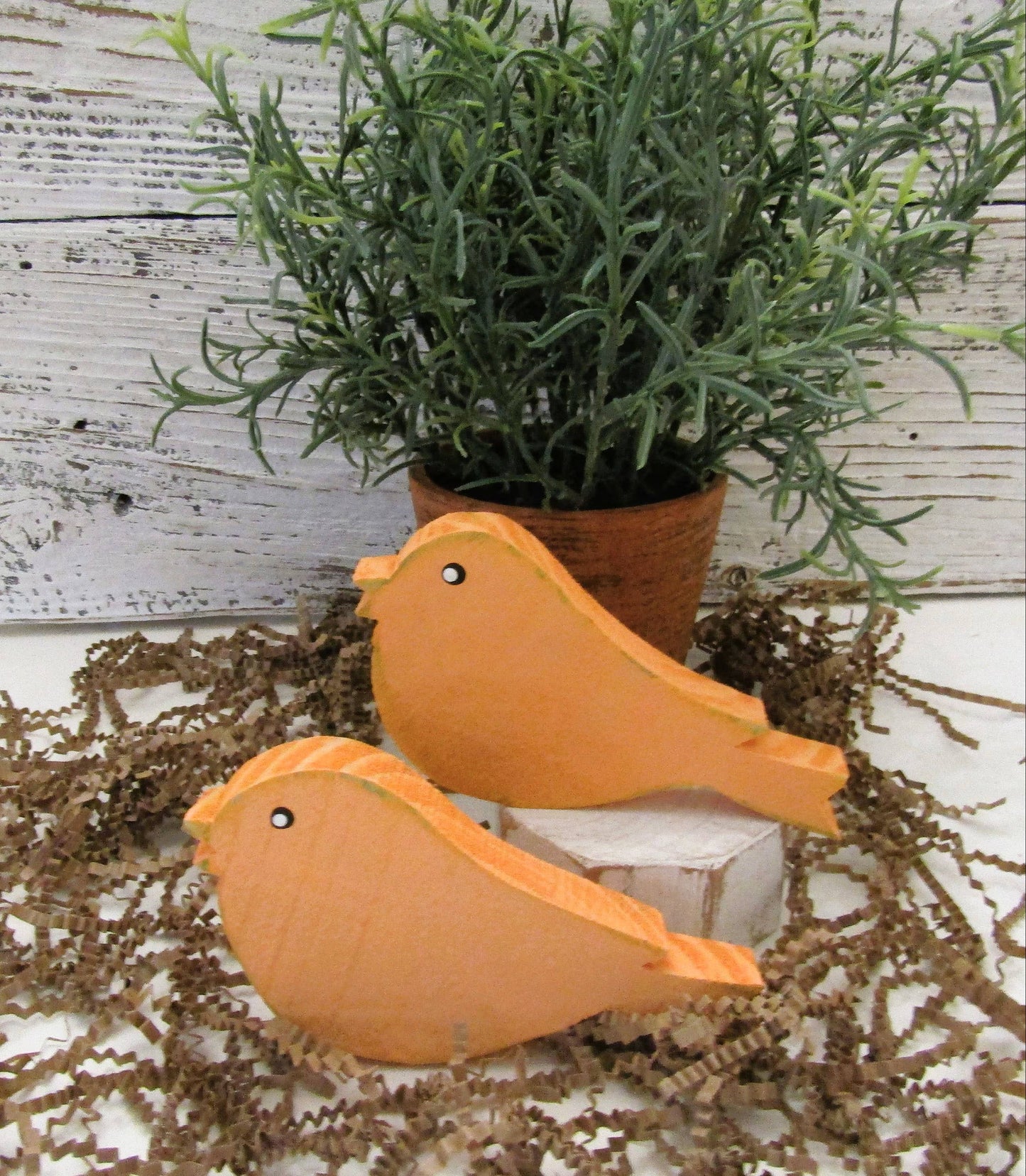 Rustic Spring Bird Tiered Tray Decor: Purple
