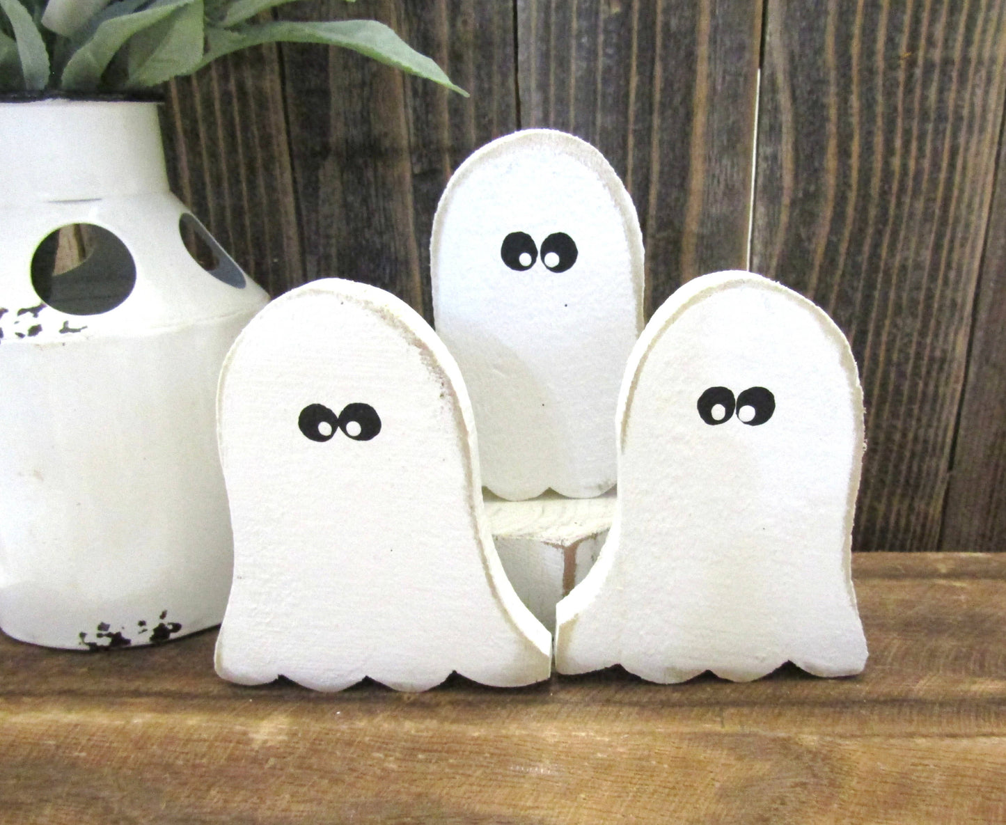 Small Wooden Ghost, Halloween Tiered Tray Decor