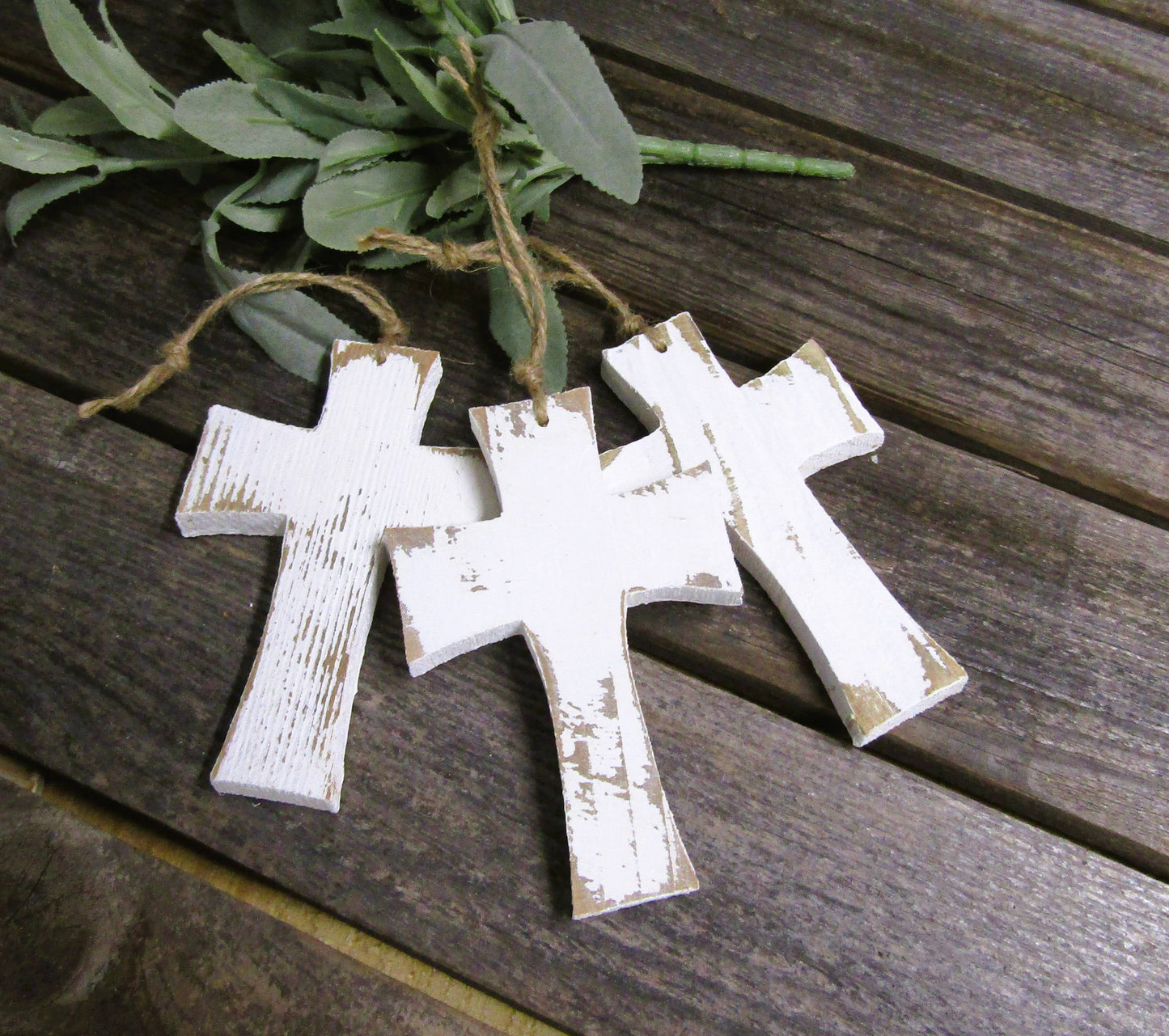 Rustic Cross Ornament: Natural Wood