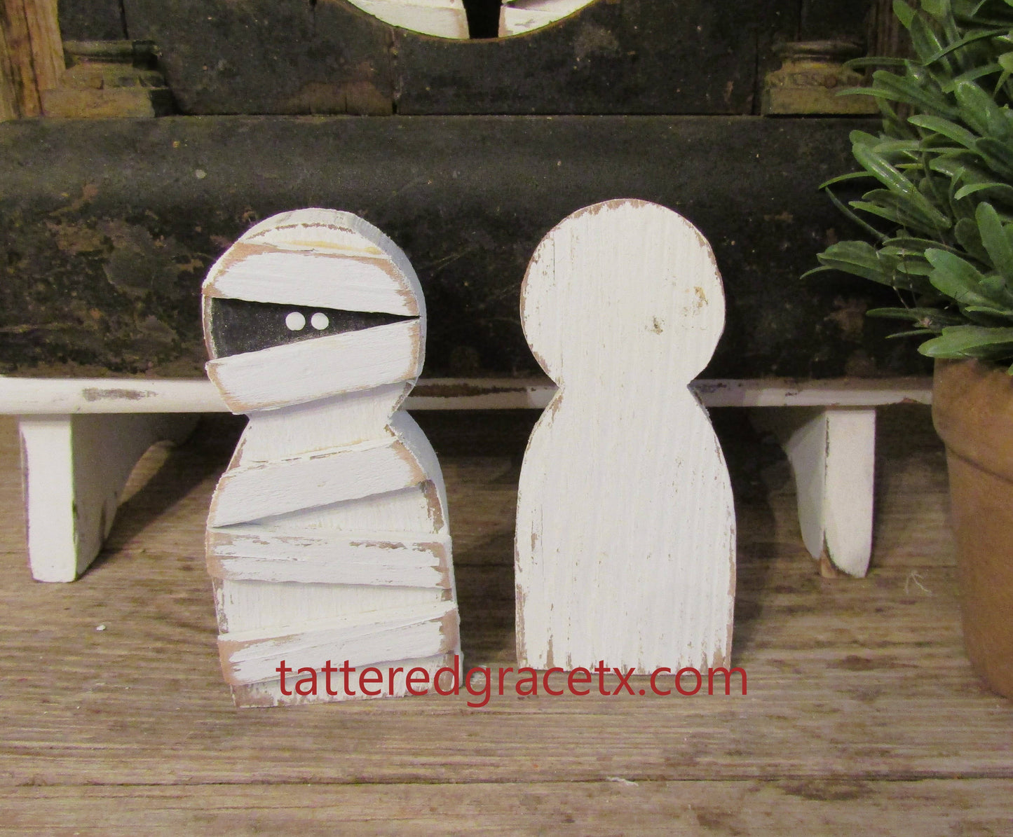 Small Handmade Wood Mummy