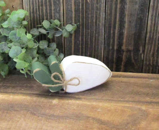 Chunky Wood Carrots Easter Tray Decor: White