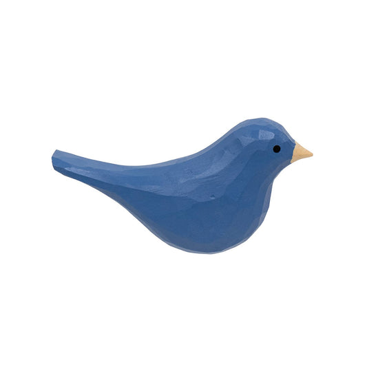 Dark Blue Carved Bird Sitter - 2-3/4 In