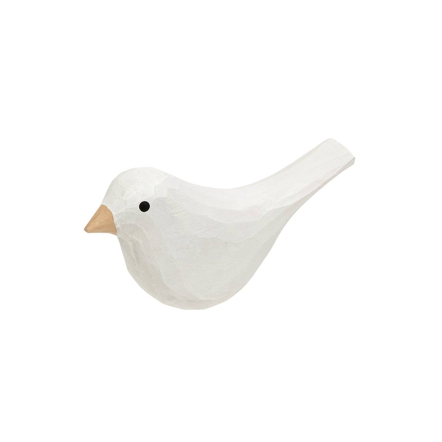 White Carved Bird Sitter - 2-3/4 In