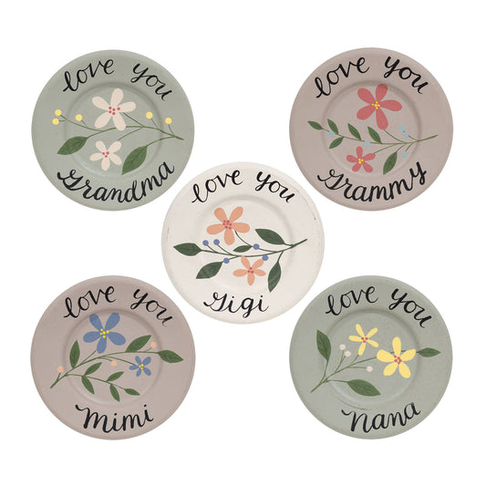 Grandma Love Mini Floral Plate, 5 Assorted