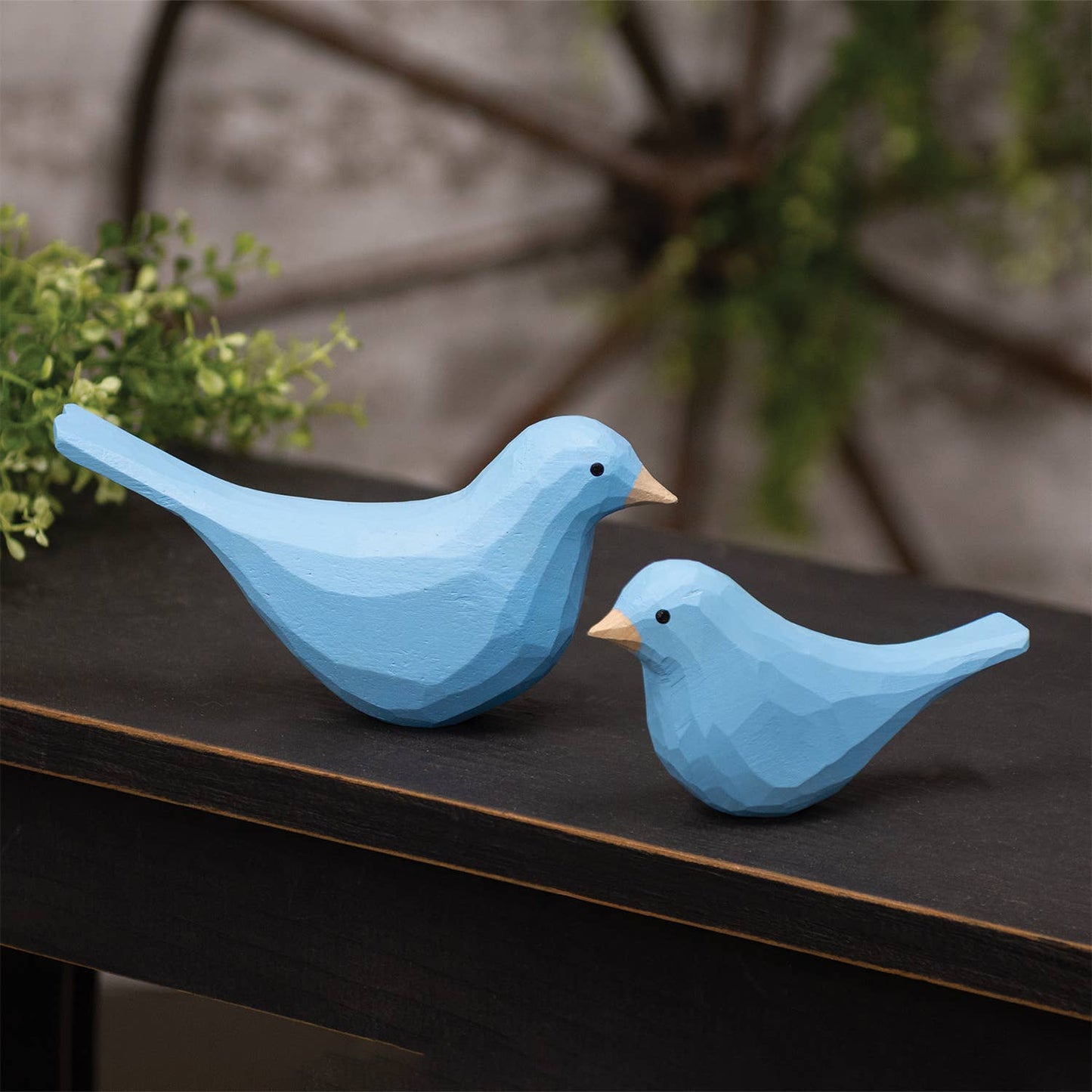 Light Blue Carved Bird Sitter - 2-3/4 In
