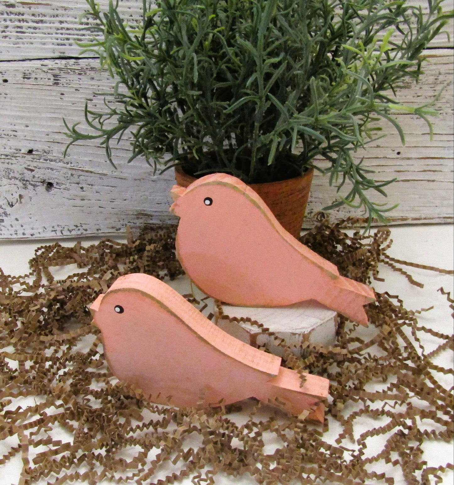 Rustic Spring Bird Tiered Tray Decor: Purple
