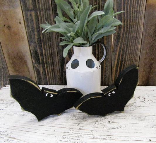 Chunky Wood Ghost or Bat Halloween Decor: Bat