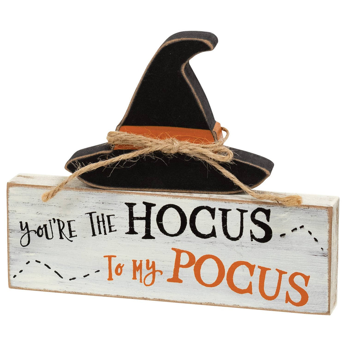2/Set - Hocus Pocus Wooden Block & Witch Hat Sitters
