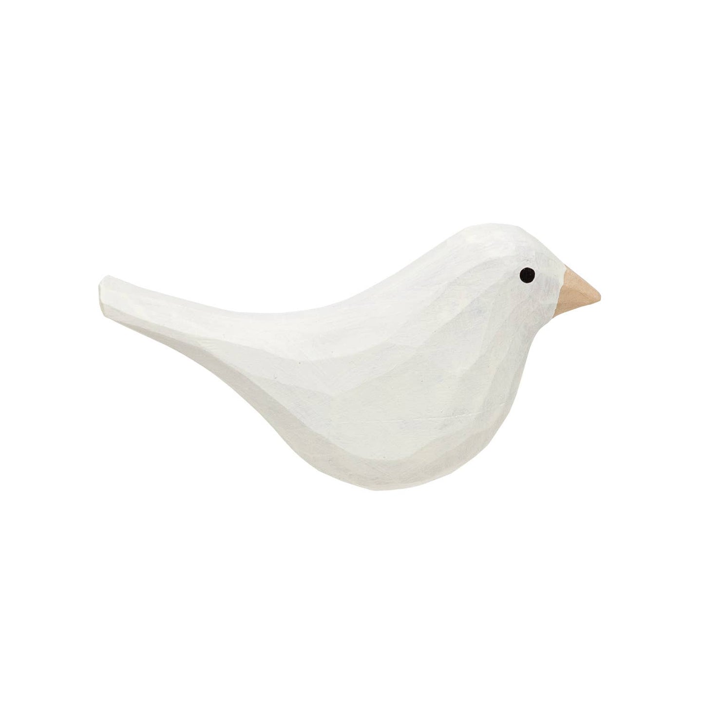 White Carved Bird Sitter - 2-3/4 In