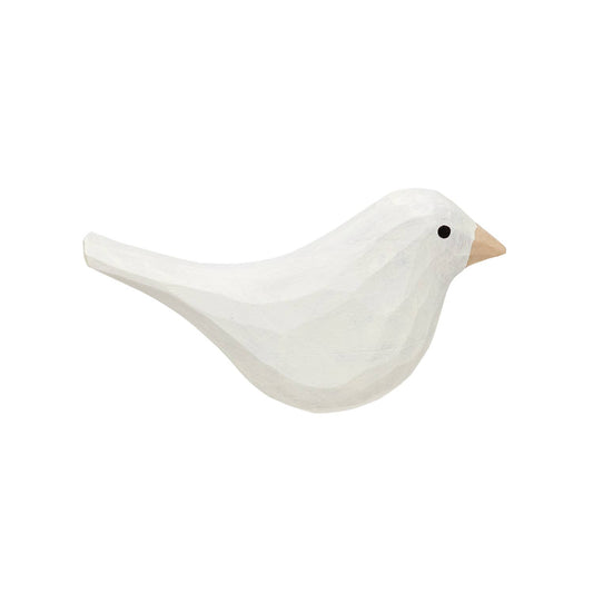 White Carved Bird Sitter - 2-3/4 In