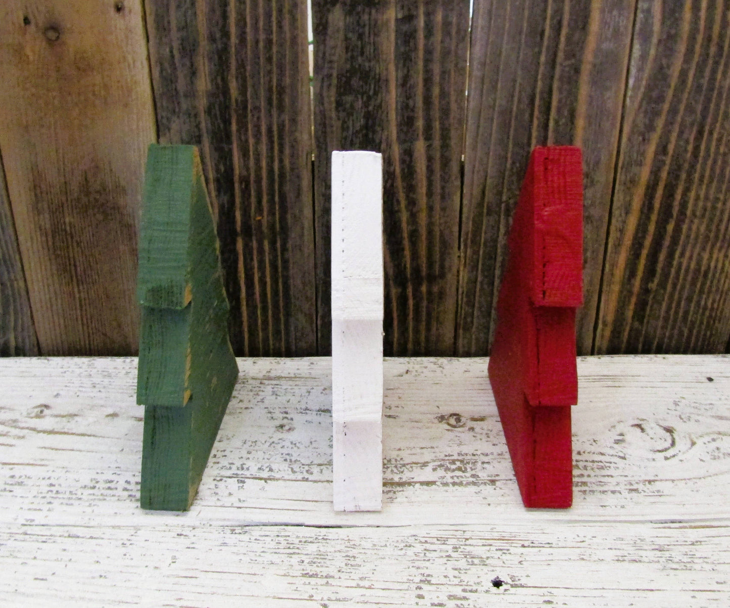 Rustic Wood Christmas Tree - 5 3/4 Inch: Green