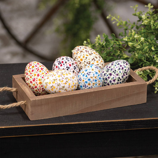 6/Set - Floral Fabric Eggs
