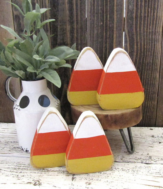 Chunky Wood Candy Corn Fall Decor