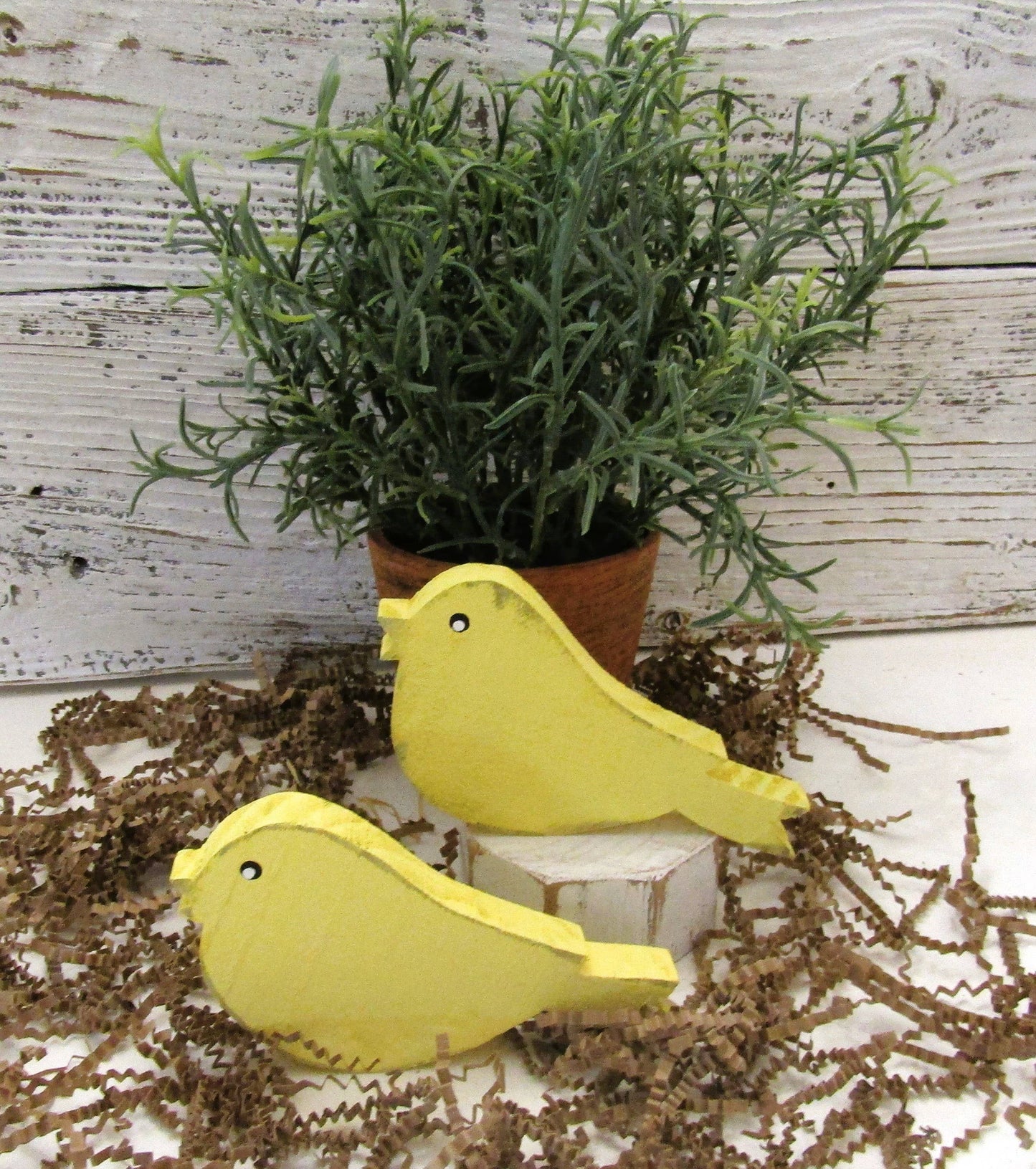 Rustic Spring Bird Tiered Tray Decor: Pink