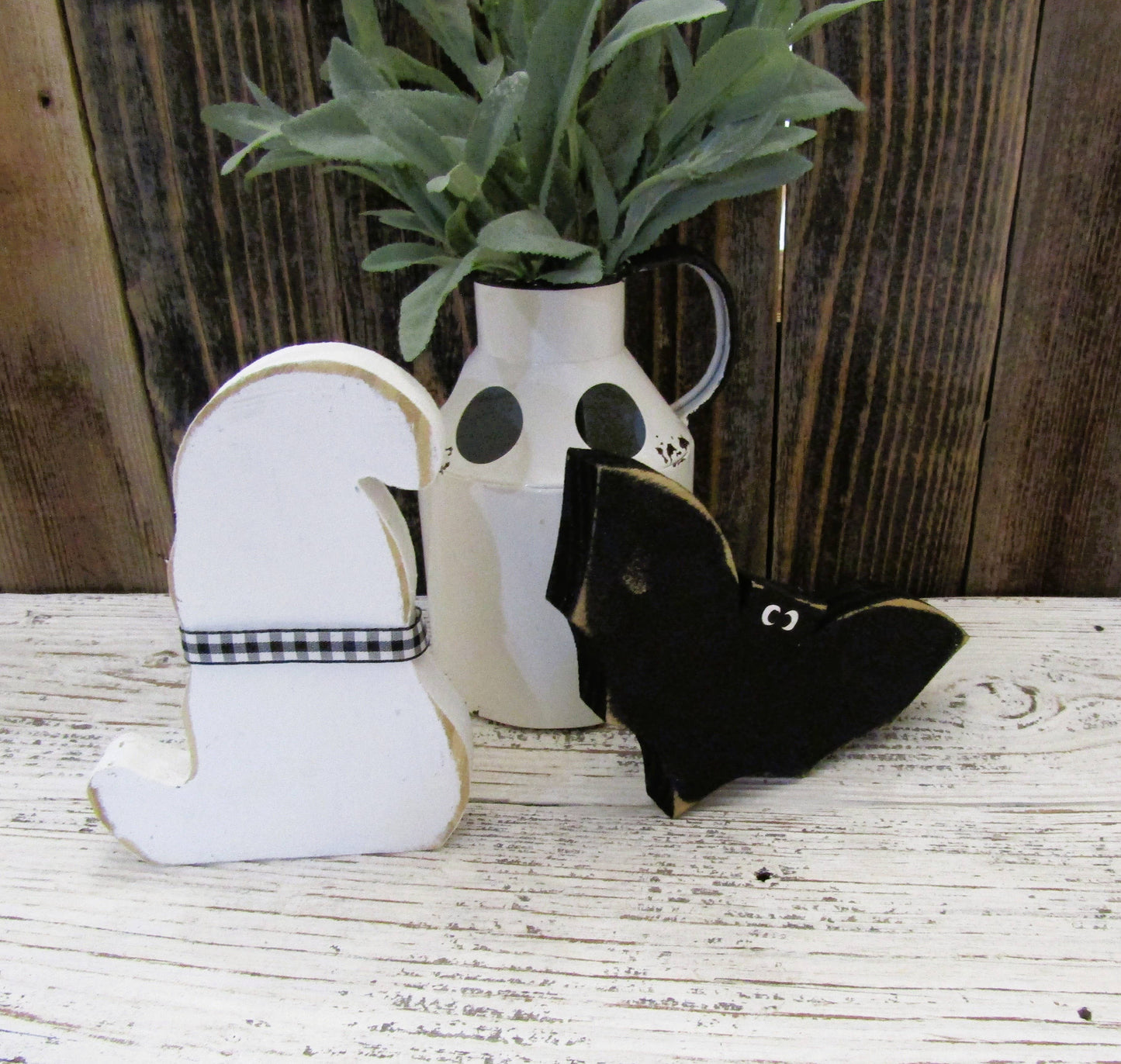 Chunky Wood Ghost or Bat Halloween Decor: Bat