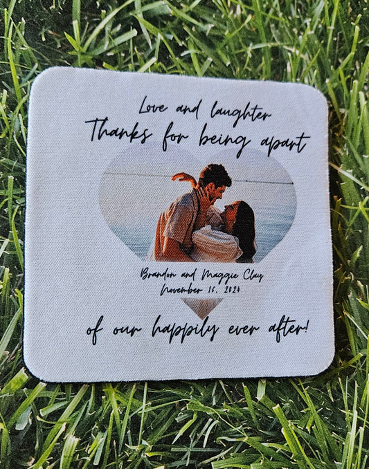 Custom Coaster Favors – Wedding Thank You Gift