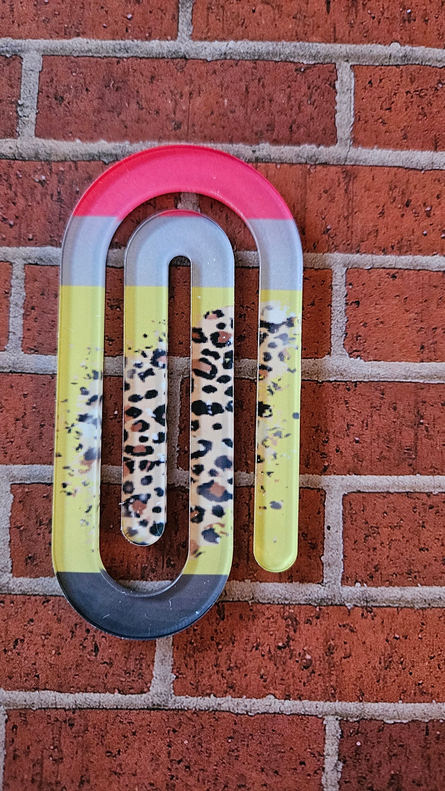 Leopard print pencil paperclip