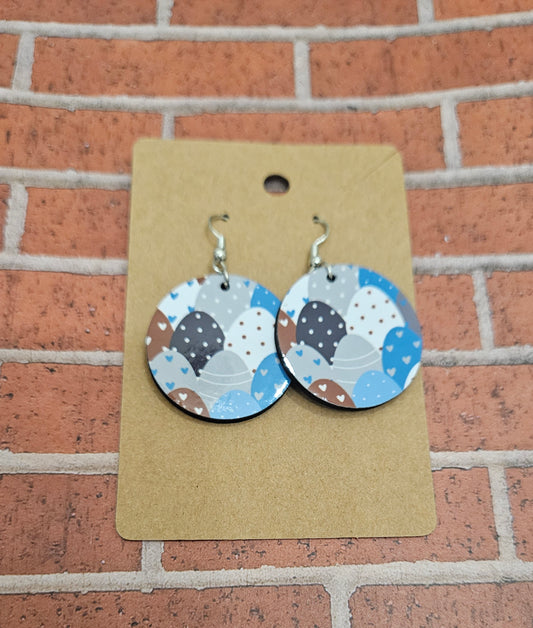 Double-Sided Neutral Toned Easter Egg Earrings