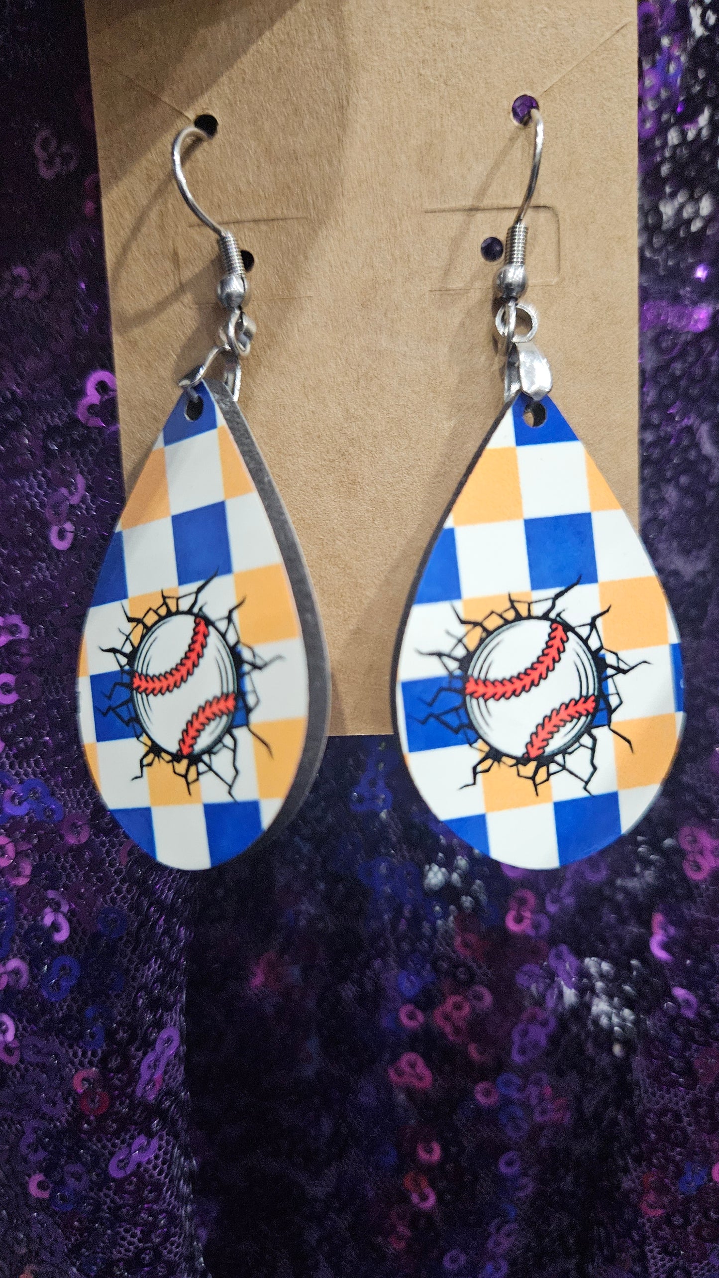 Piedmont baseball earrings