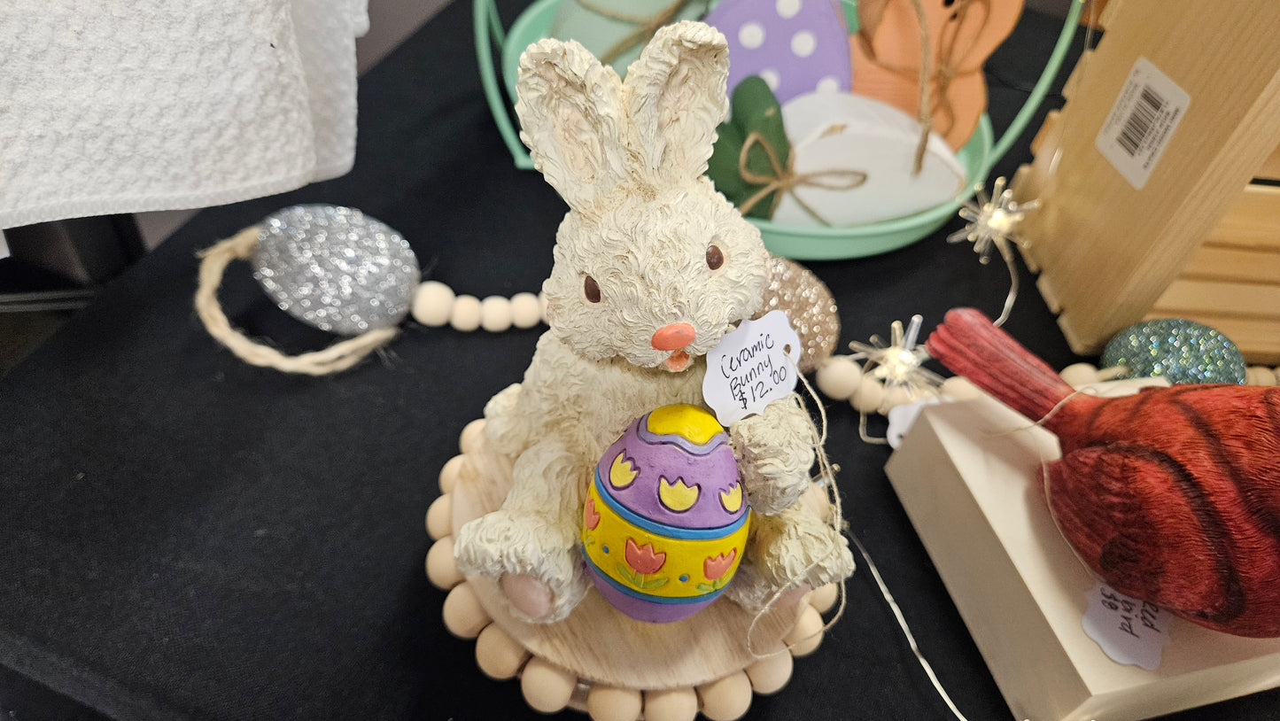 Ceramic bunny with egg