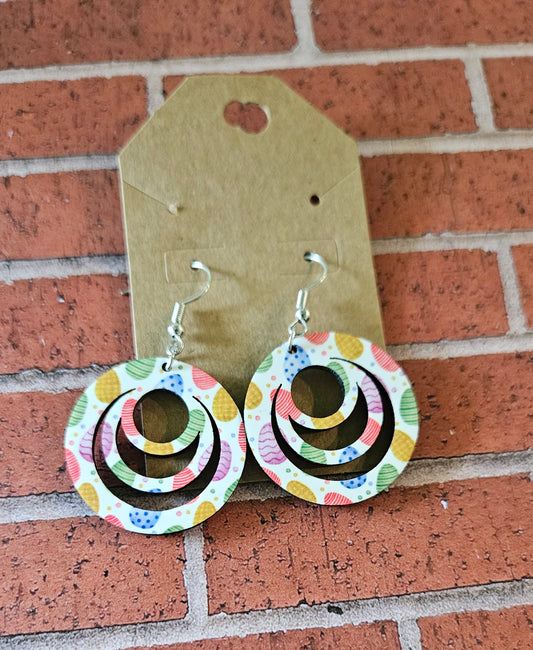 Tripled hoop  Easter Egg Hoop Earrings