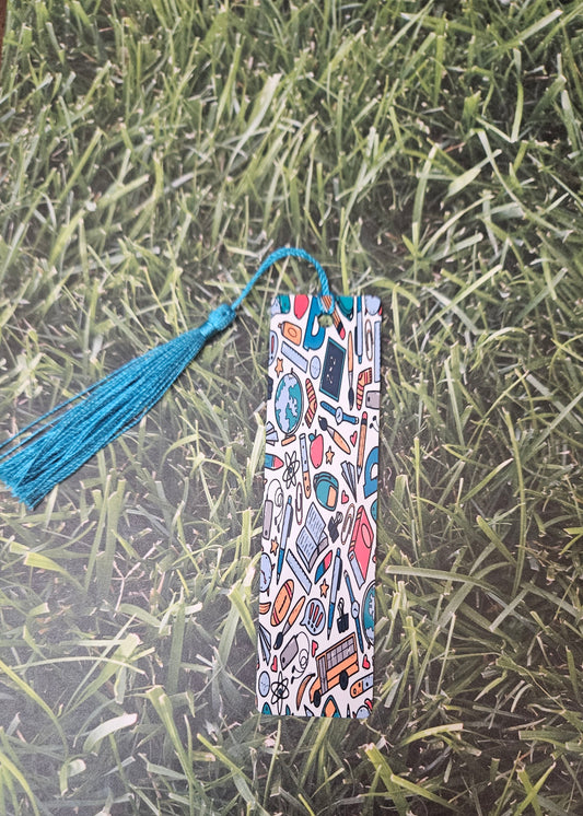 School supplies bookmark