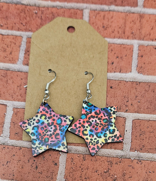 Spiral bight leopard earrings