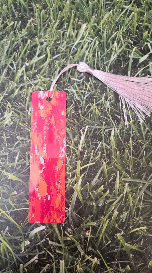 Red and orange paint splatter