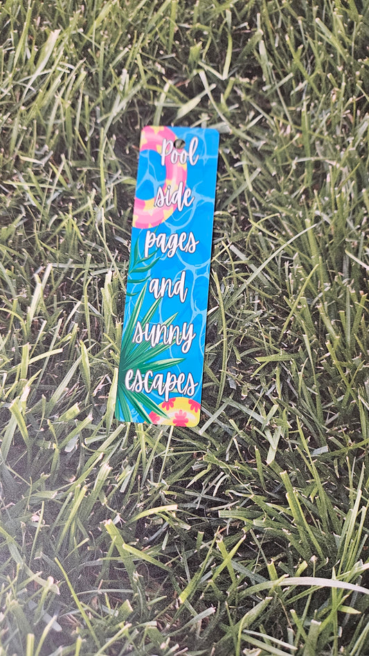 Pool side pages and sunny escapes bookmark