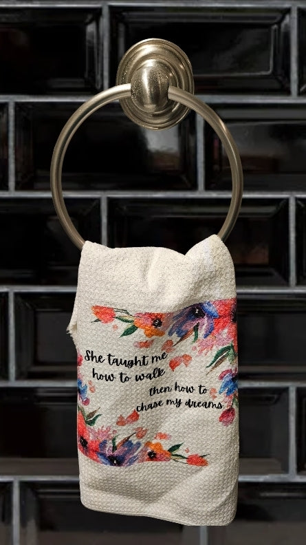 Inspirational Floral Hand Towel