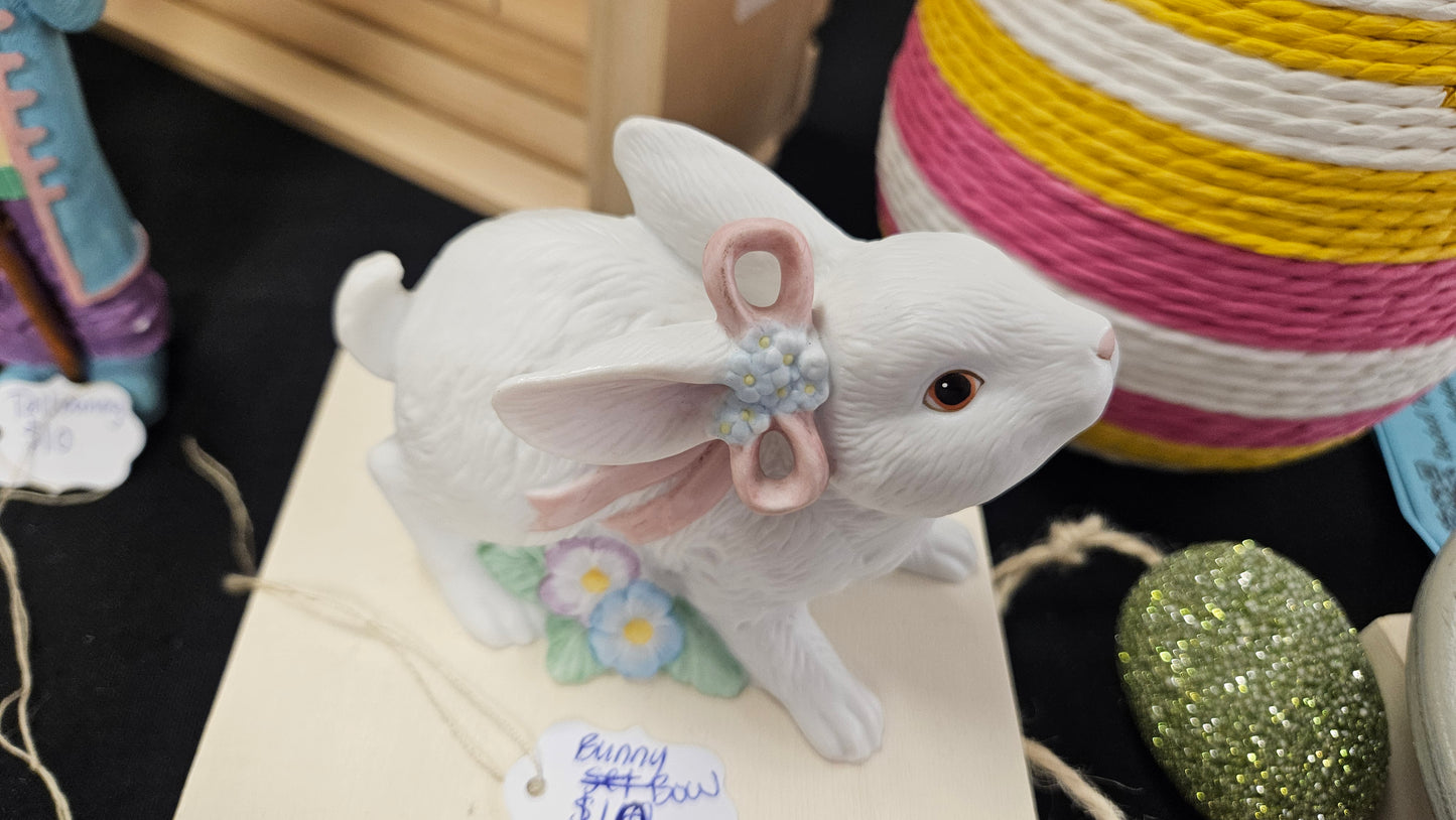 Blue and pink bow bunny