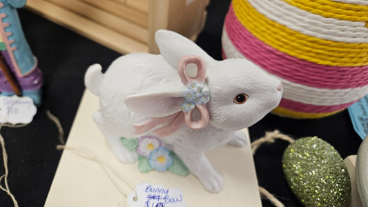 Blue and pink bow bunny