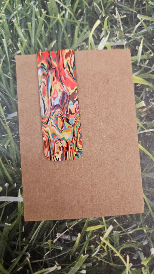Paint swirls magnetic bookmark