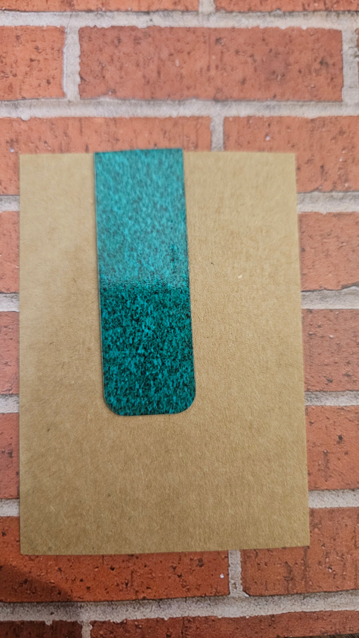 Blue green glitter magnetic bookmark