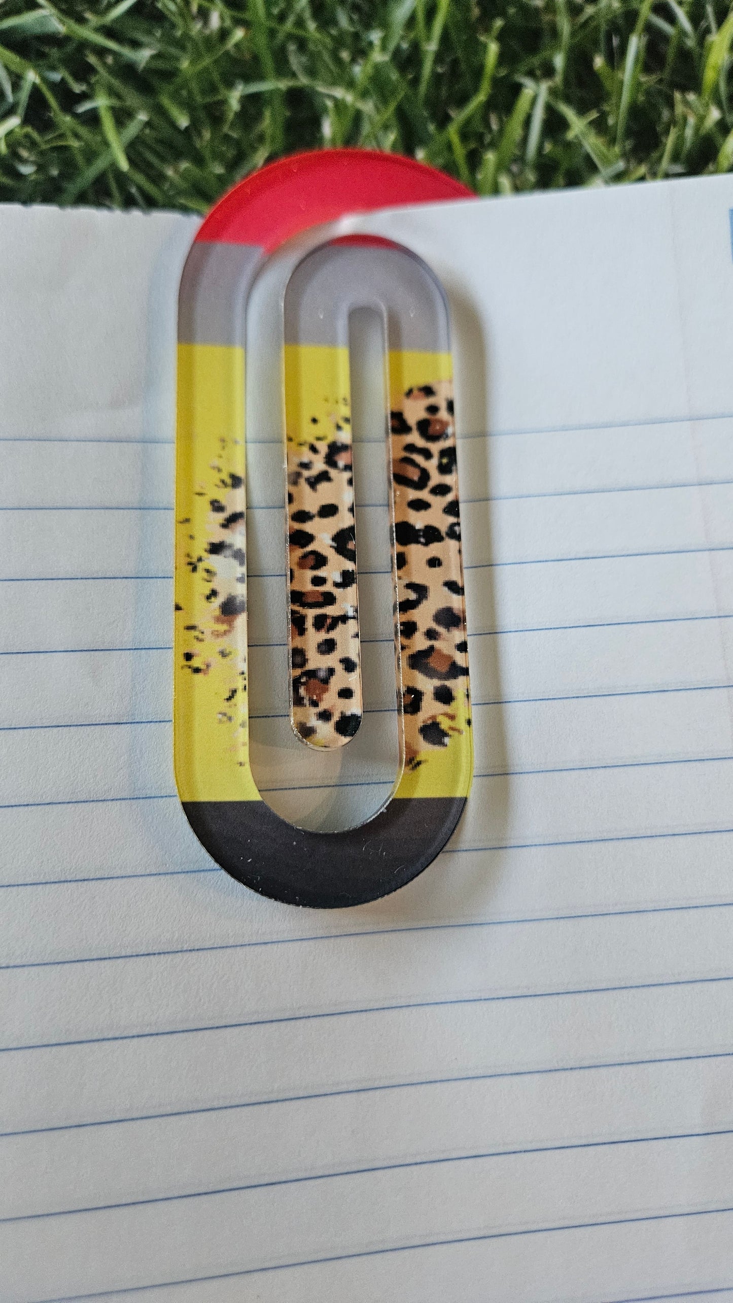 Leopard print pencil paperclip