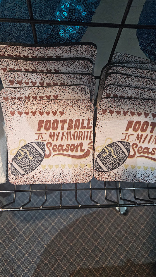 Crimson and cream coaster